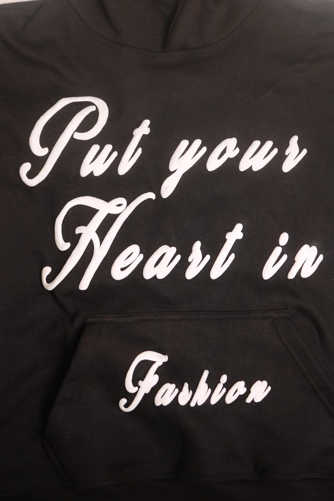 Black Put Your Heart In Fashion Hoodie