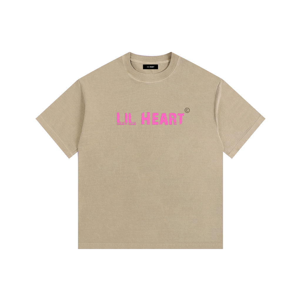 V4 Beige "LIL HEART" T-Shirt