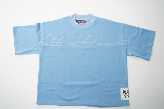 Signature Rhinestone T-Shirt - Aquamarine