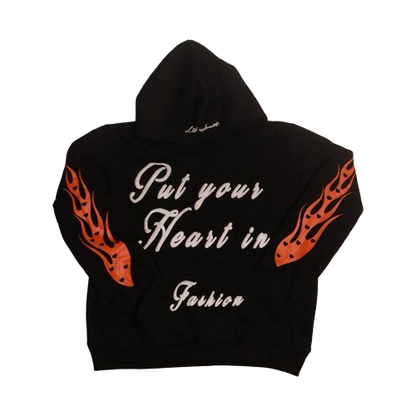 Black Put Your Heart In Fashion Hoodie