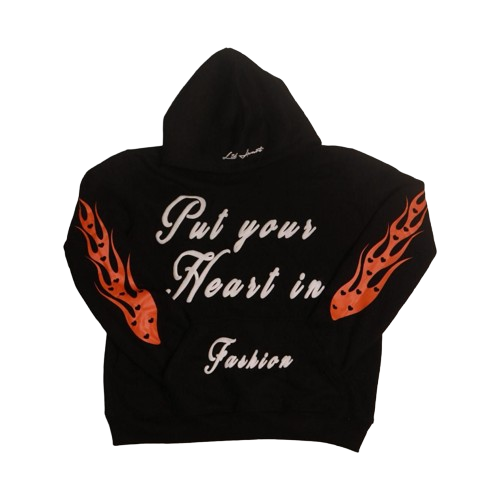 Black Put Your Heart In Fashion Hoodie