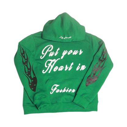 Green Put Your Heart In Fashion Hoodie