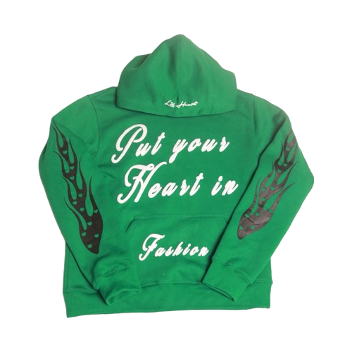Green Put Your Heart In Fashion Hoodie