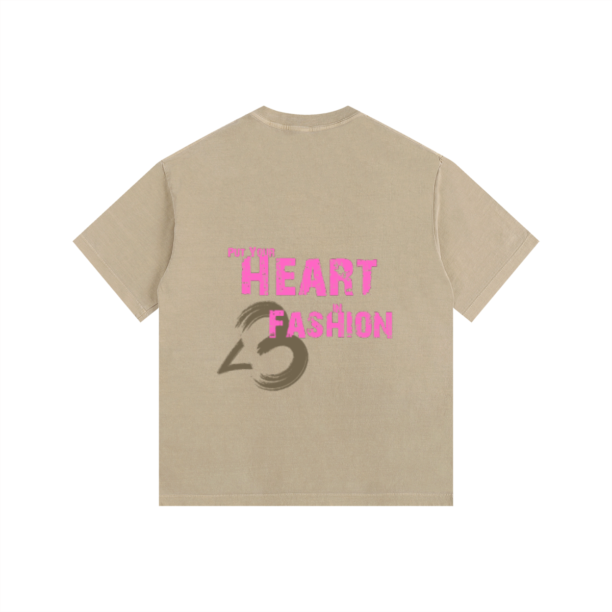 V4 Beige "LIL HEART" T-Shirt